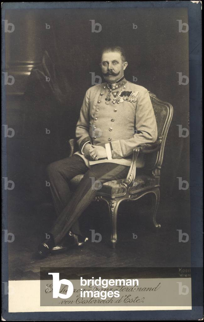 Passepartout Ak Erzherzog Franz Ferdinand von Österreich d'Este, BKWI  (b/w photo)