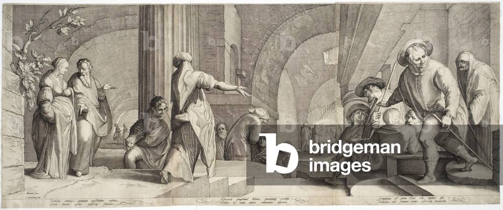 Die Anbetung der Hirten, graviert von Jan Saenredam (1565-1607), um 1598 (gravieren gedruckt von drei platten)