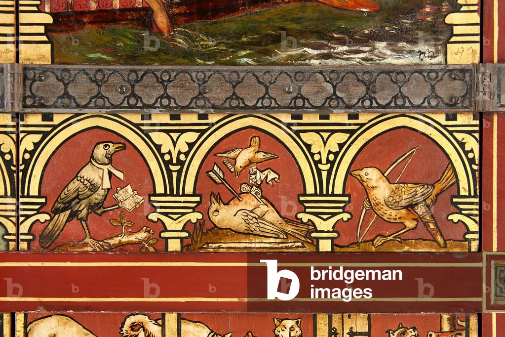 Grande libreria, 1859-62 (pino, intagliato, dipinto e dorato)