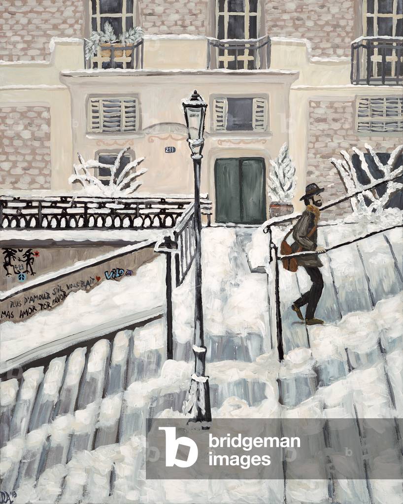 Bild von Gemälde "Montmartre Snow" 2018 von Deborah Eve Alastra