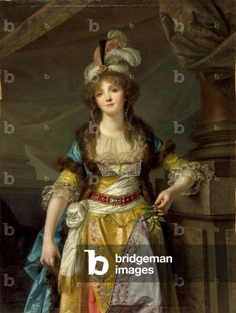 Bild von Gemälde "porträt von einem lady in türkisch Fancy Dress" 1790 von Jean Baptiste Greuze