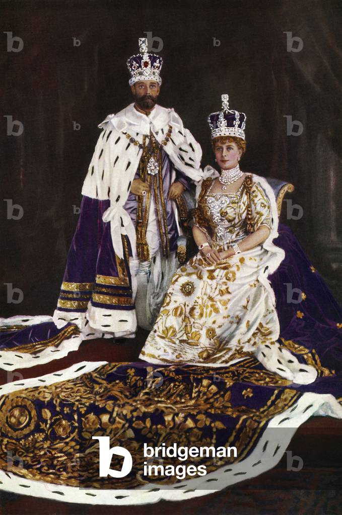King George V and  Queen Mary Photograph by W. and D. Downey - Bridgeman Images