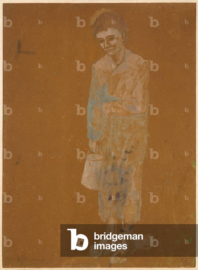 Image of Drawing depicting The Milk Bottle, 1905 by Pablo Picasso, b/w