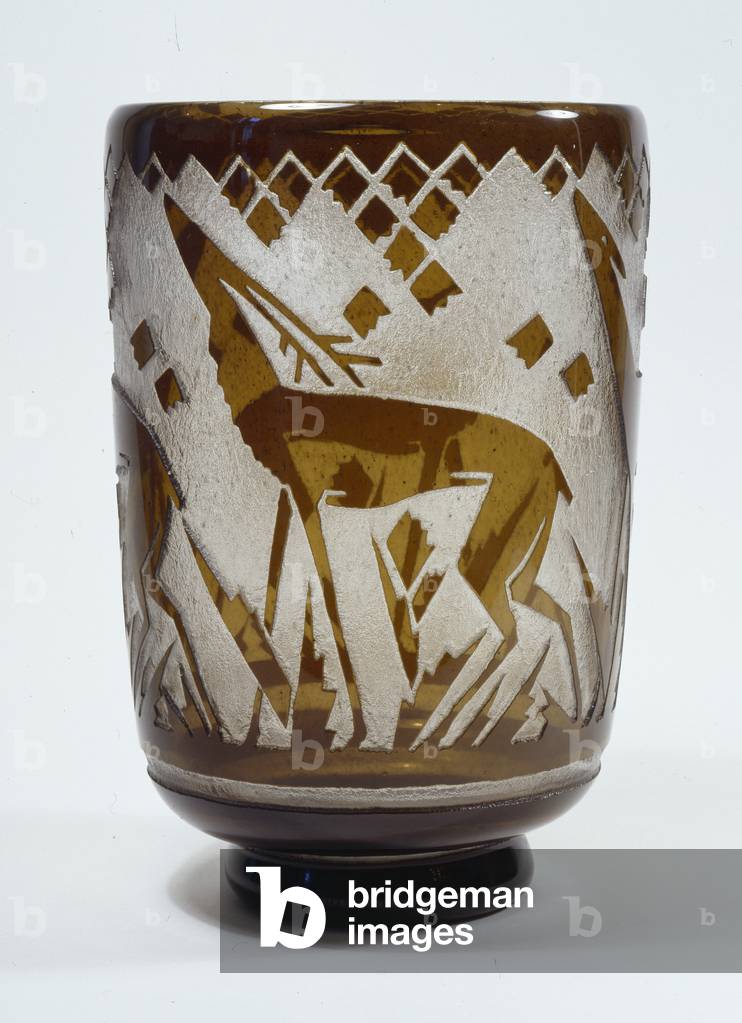 Vaso in vetro inciso di Daum Freres, Nancy, circa: 1930 (vetro)
