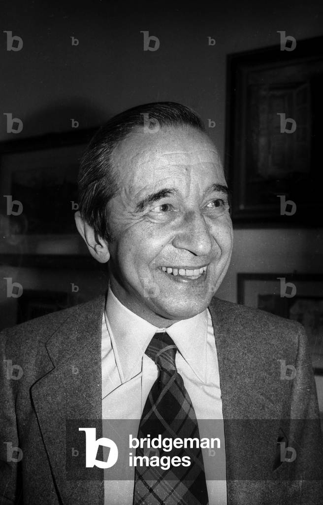 André Roussin at home in Paris elected to the Académie Française in the chair of Pierre Henri Simon on April 1