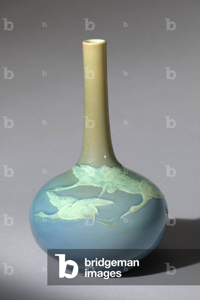 Vase, 1895 (glasiertes Steinzeug (meergrüne Glasurlinie))