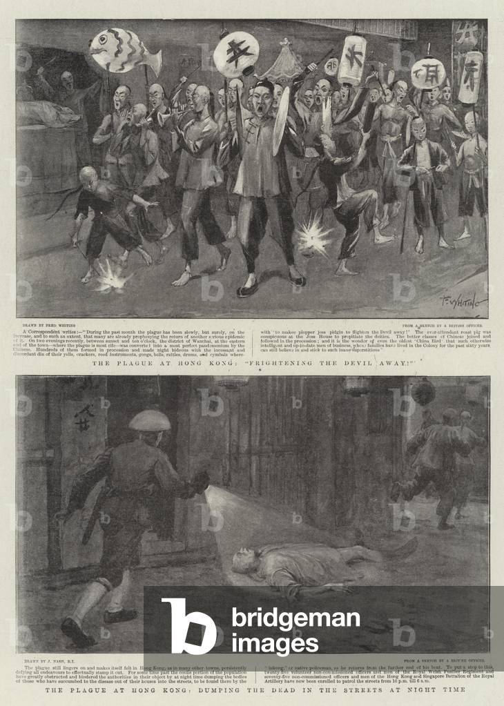Immagine di Stampa "La peste a Hong Kong (lito)" di Frederic Whiting