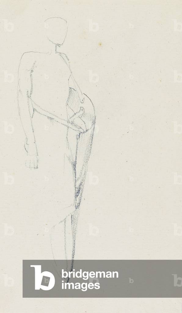 Studie von Männlich mit einem Schild (recto) und weiblicher Torso, Rücken (verso), Seiten 81 und 82 aus einem 