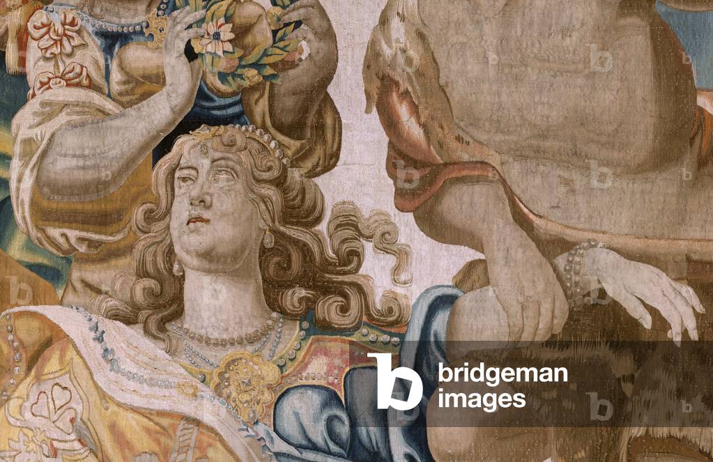 arazzo fiammingo. Serie Story of Theseus. Bacco prende Arianna come moglie (Baco toma a Ariadna por esposa). N