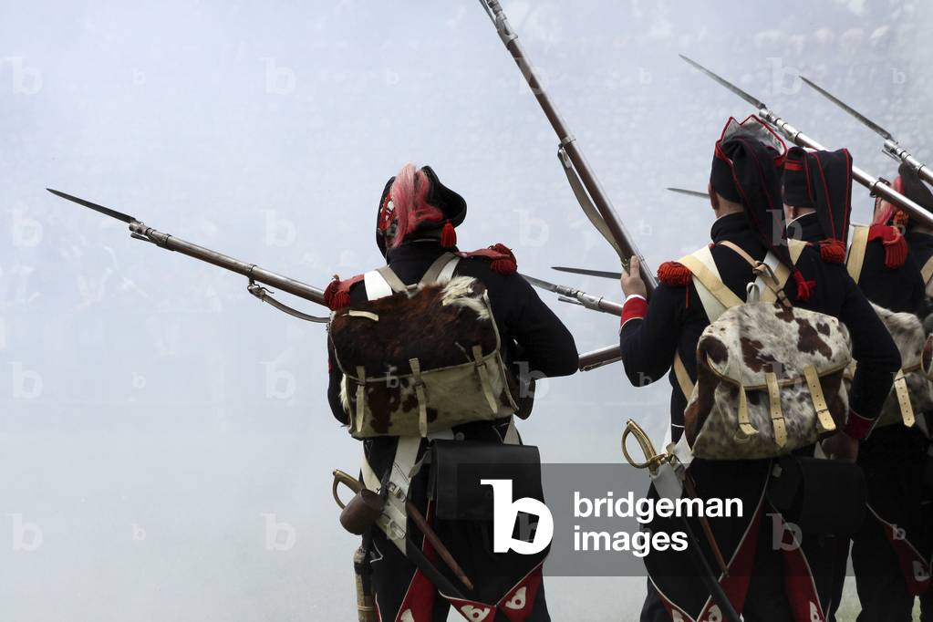 Historical reenactment: Soldiers of the Tirailleurs du Po battalion, formed in 1803 on voluntary basis by the 