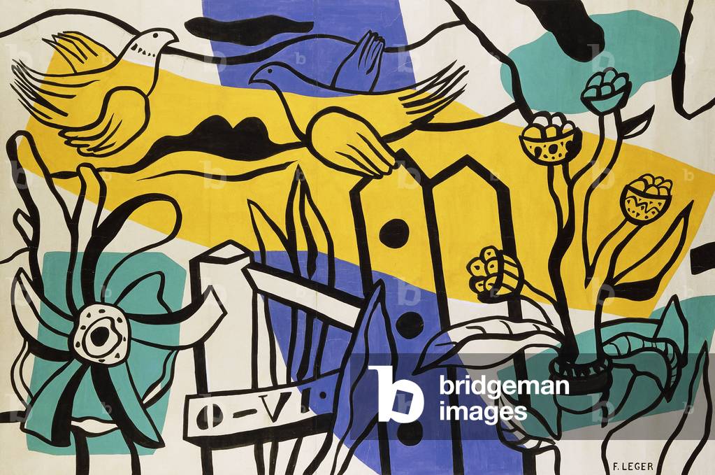 "Gli uccelli e i fiori; Les Oiseaux dan les Fleurs", c.1950 di Fernand Leger