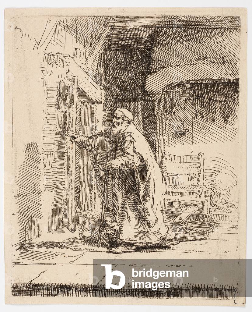 Image of Engraving depicting Blind Tobias 1651 by Rembrandt Harmensz. van Rijn