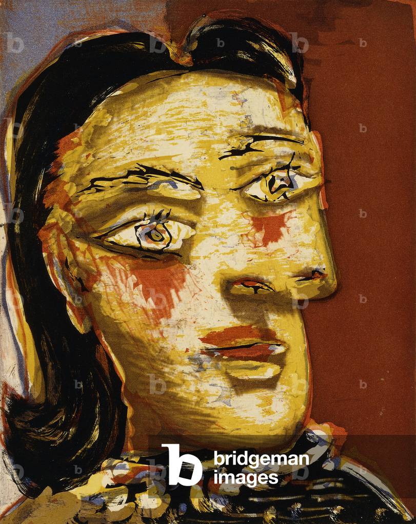 Testa di una donna No. 4, 1939 (acquatinta a colori su carta Montval)