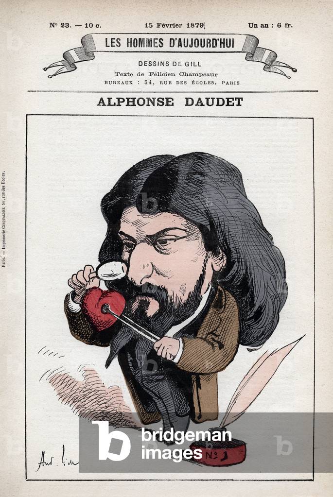 Image de Gravure représentant Alphonse Daudet par Andre Gill