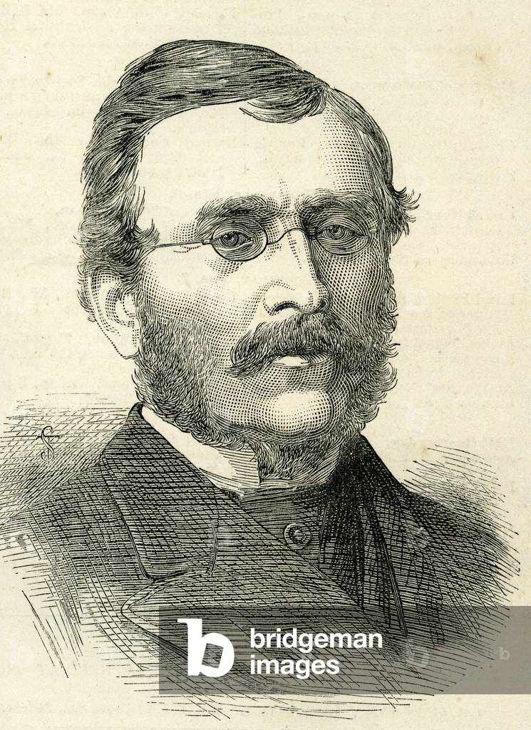 "Enrico Brittan Willis (1810-84) da 'The Illustrated London News' Febbraio", 1884 di English School, b/w
