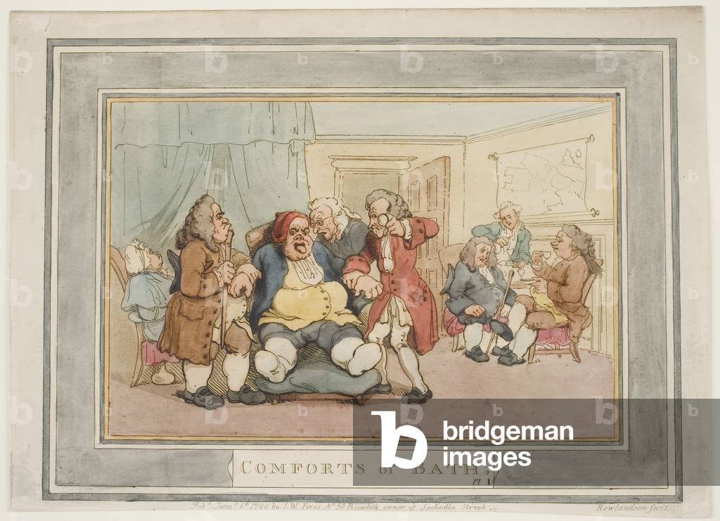 Il Doctor's Visita, piatto 1 dalla serie «I comfort di bagno», 1798 (acquatinta colorata)