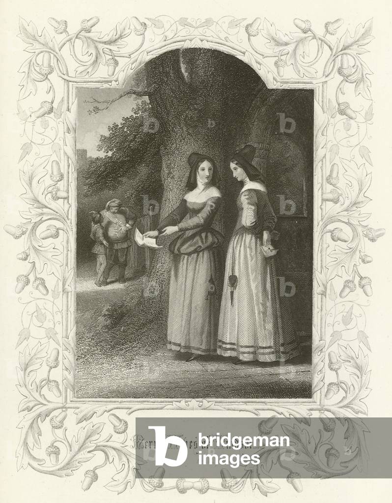 "Die fröhlichen Frauen von Windsor" von Joseph Kenny Meadows, b/w