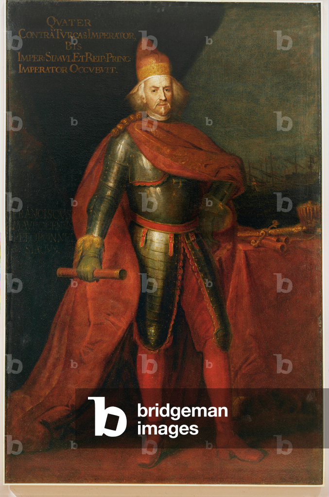 Francesco Morosini, Doge of Venice, distinguished himself in the wars against the Turks … (painting on canvas)