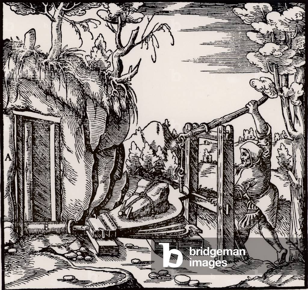 Belüftungsbergwerk mit Blasebalg