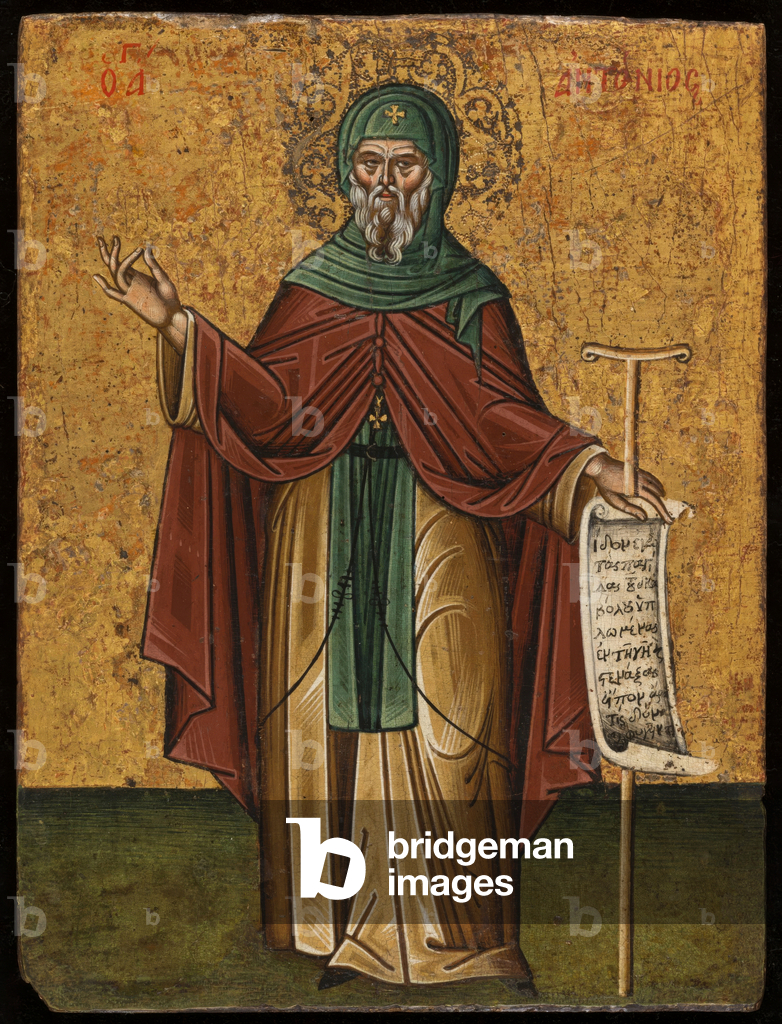 Heiliger Antonius, 17. Jahrhundert (Tempera, Gold, auf Holz)