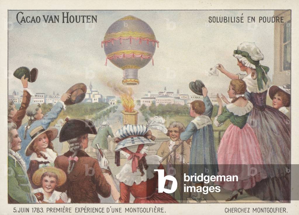 "Primo volo del pallone dei fratelli Montgolfier" di French School