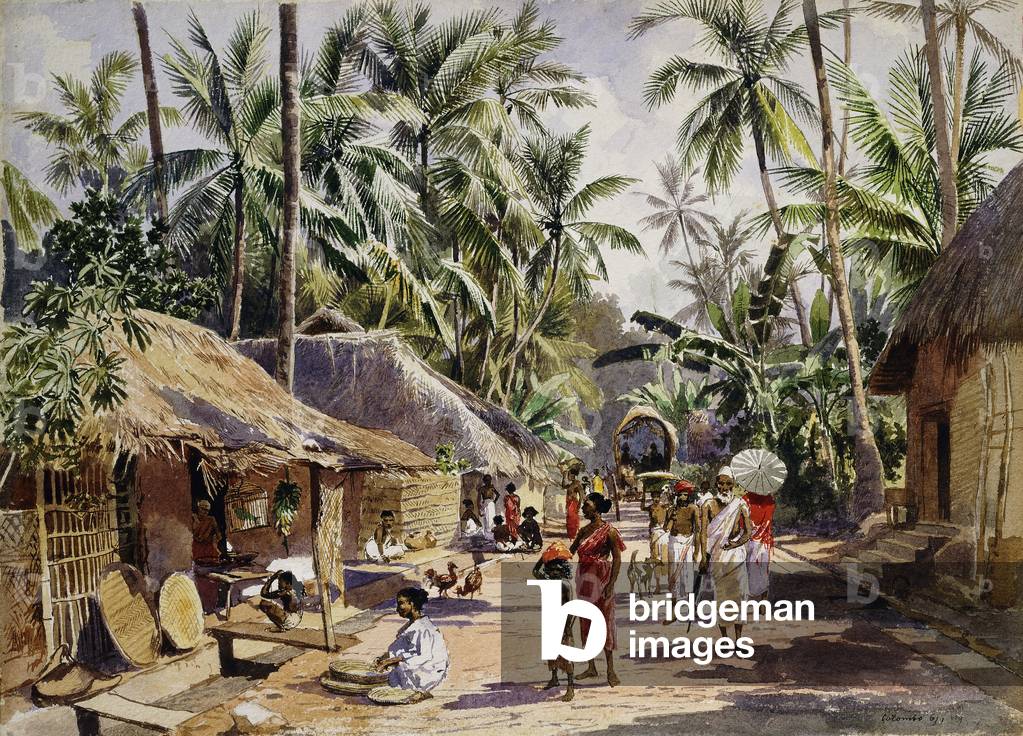 Columbo, 1861 (Bleistift, Stift und braune Tinte und Aquarell)