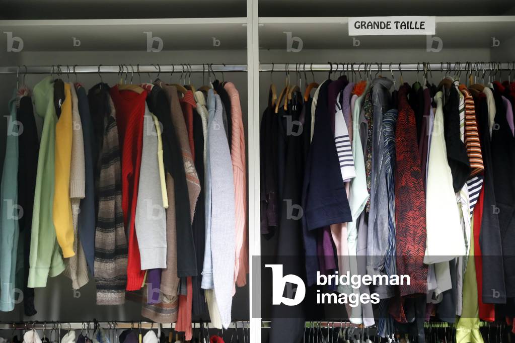Casa gestita dall'ONG francese Cimada, Abbigliamento usato per i poveri, Strasburgo, Francia.