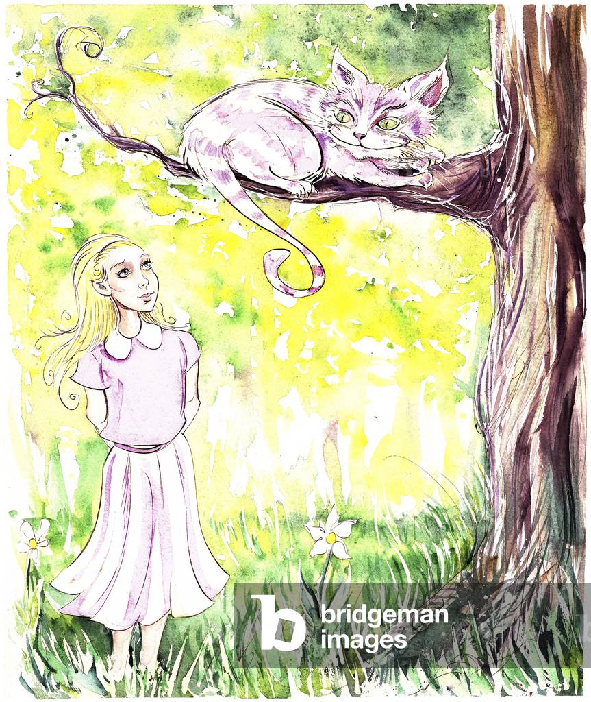 Alice e il Cheshire Gatto - illustrazione a Lewis Carroll 'Alice's Adventures in Wonderland' (1865), 2005