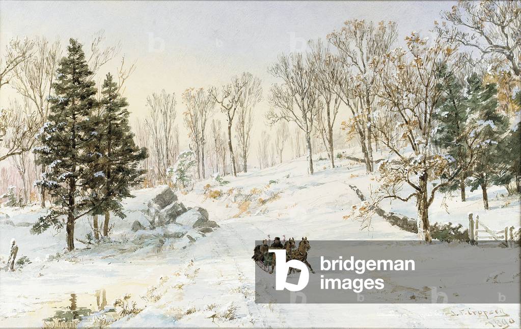 Bild von Zeichnung "Winter on Ravensdale Road" 1890 von Jasper Francis Cropsey