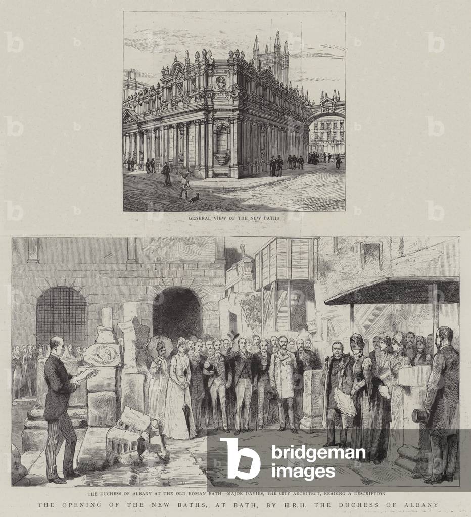 Die Eröffnung der neuen Bäder, in Bad, von HRH der Herzogin von Albany (Gravur)