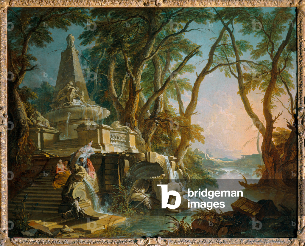 Image de Peinture représentant Paysage compose : la rivière par Jacques de Lajoue