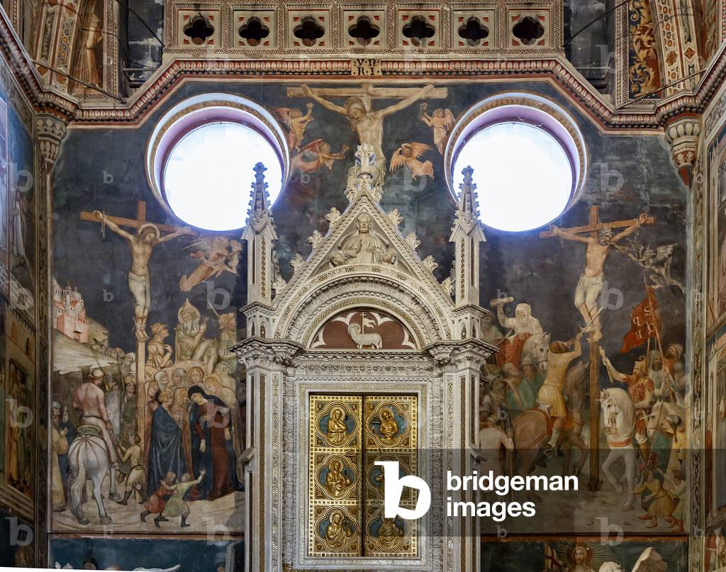 Marble tabernacle and frescoes by Italian Artist