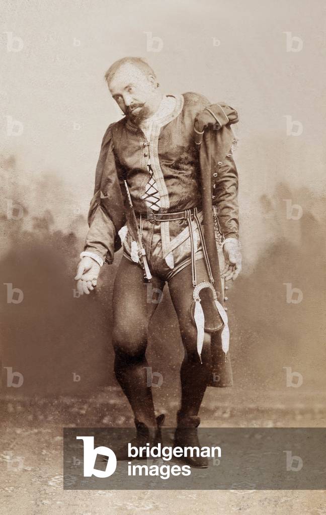 Leon Melchissedec (1843-1925) baritono francese come Rigoletto nell'opera Rigoletto, 1891, foto di Benque e Ci
