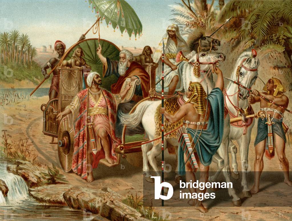 Philip tauft den Eunuch (Farblitho)