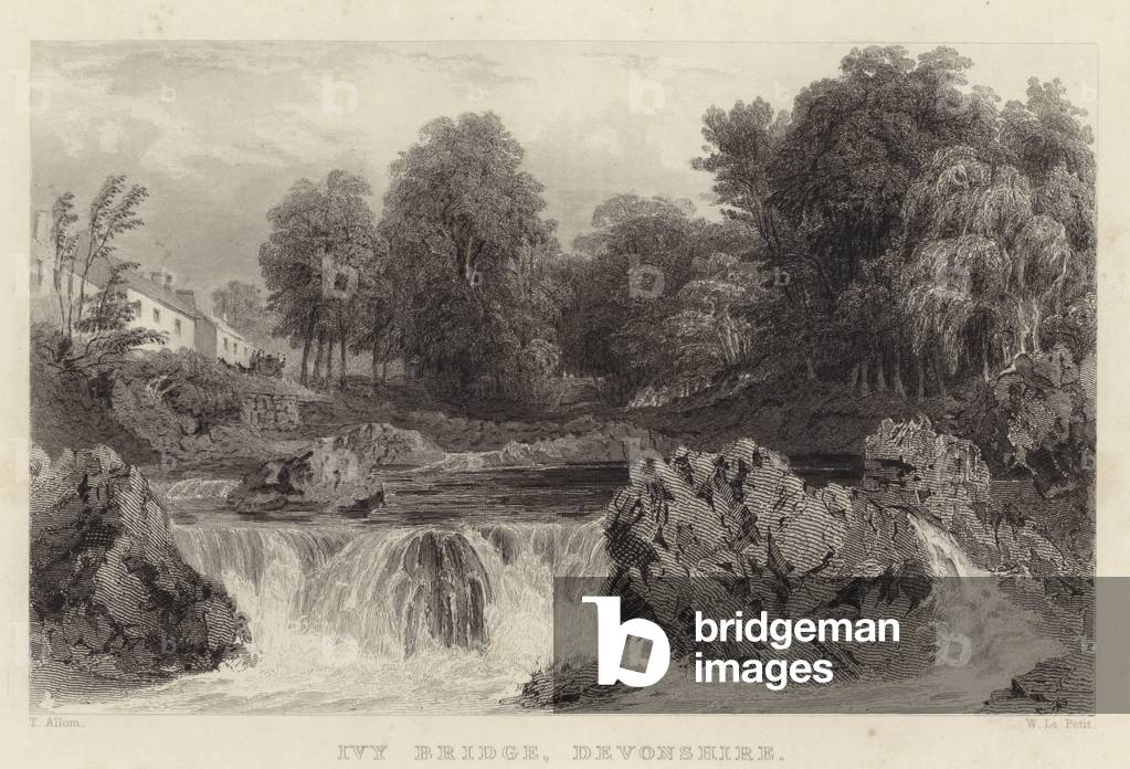 edera ponte, Devonshire (incisione)