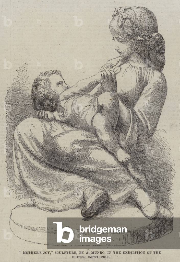 "„Mother's Joy“ Skulptur" 1861 von English School, b/w