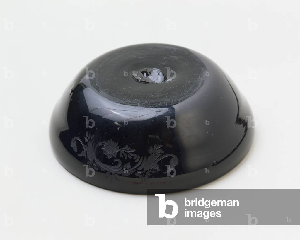 Image of Decorative Arts depicting Sugar Bowl Cover 1784 by New Bremen Glass Manufactory