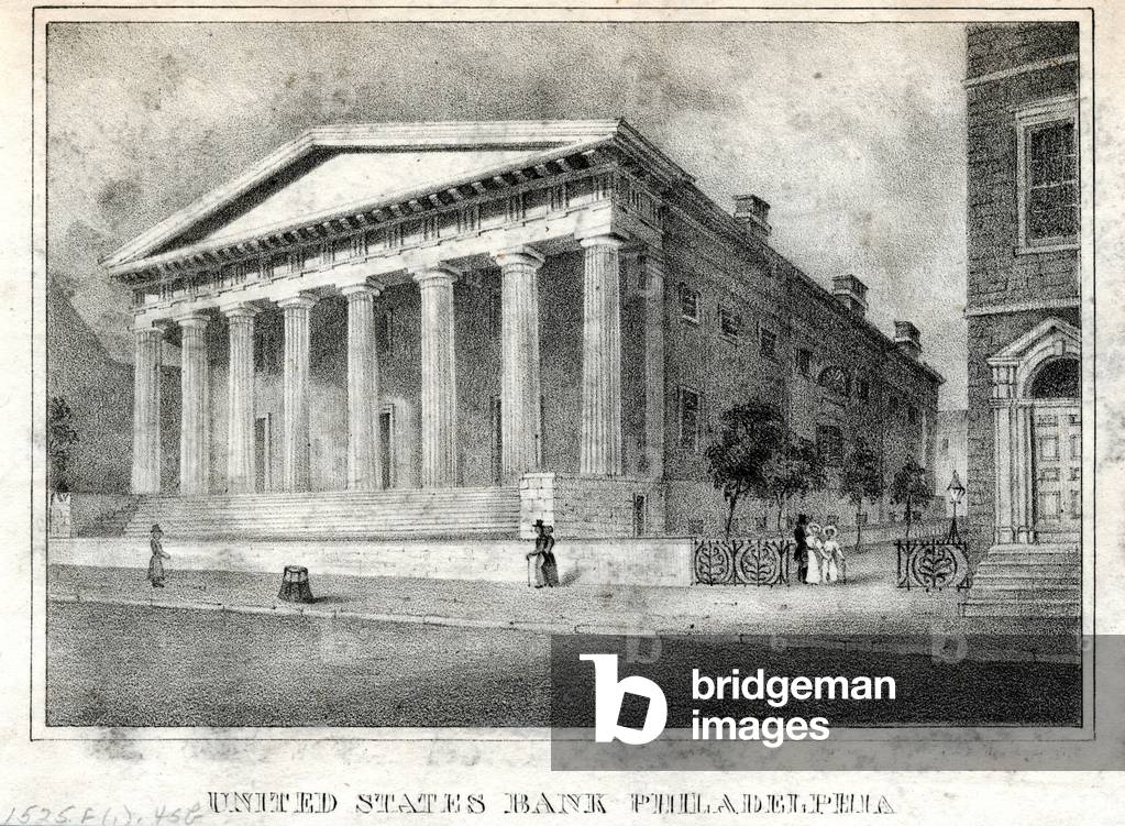 Bild von Druck "United States Bank Philadelphia", 1835 von American School