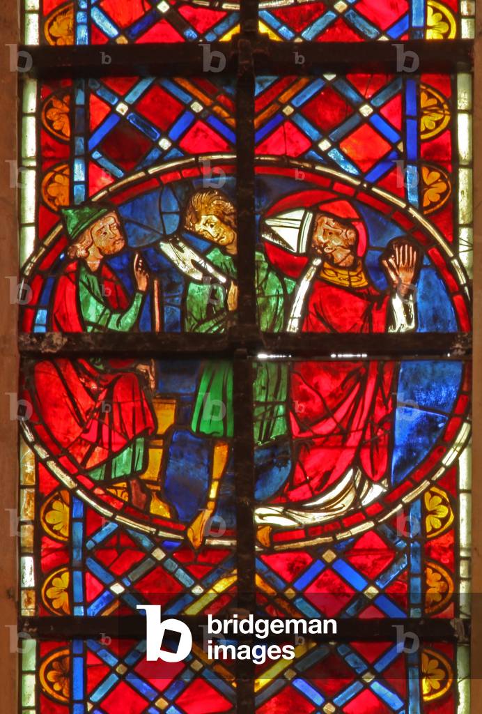 Image of Stained Glass depicting Window w211 depicting the execution of St Denis (stained glass) by French Art