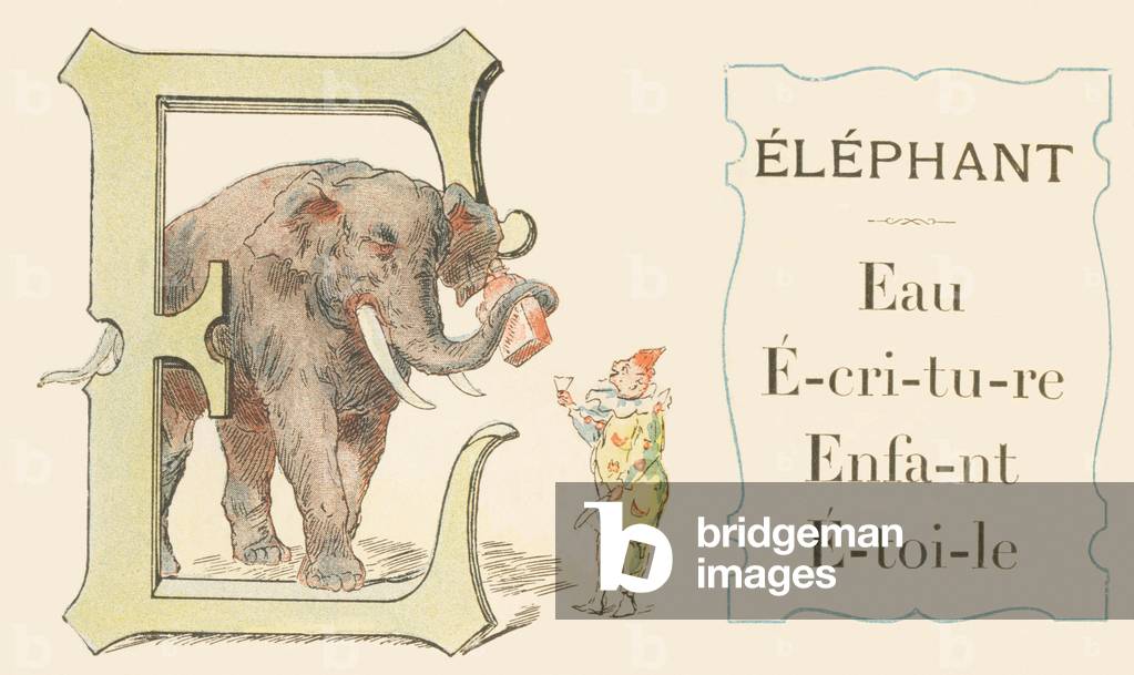 E: Elefant, schreiben, Kind, Stern