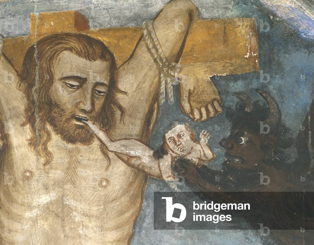 Image of Thief and demon taking his soul, detail form The Crucifixion,