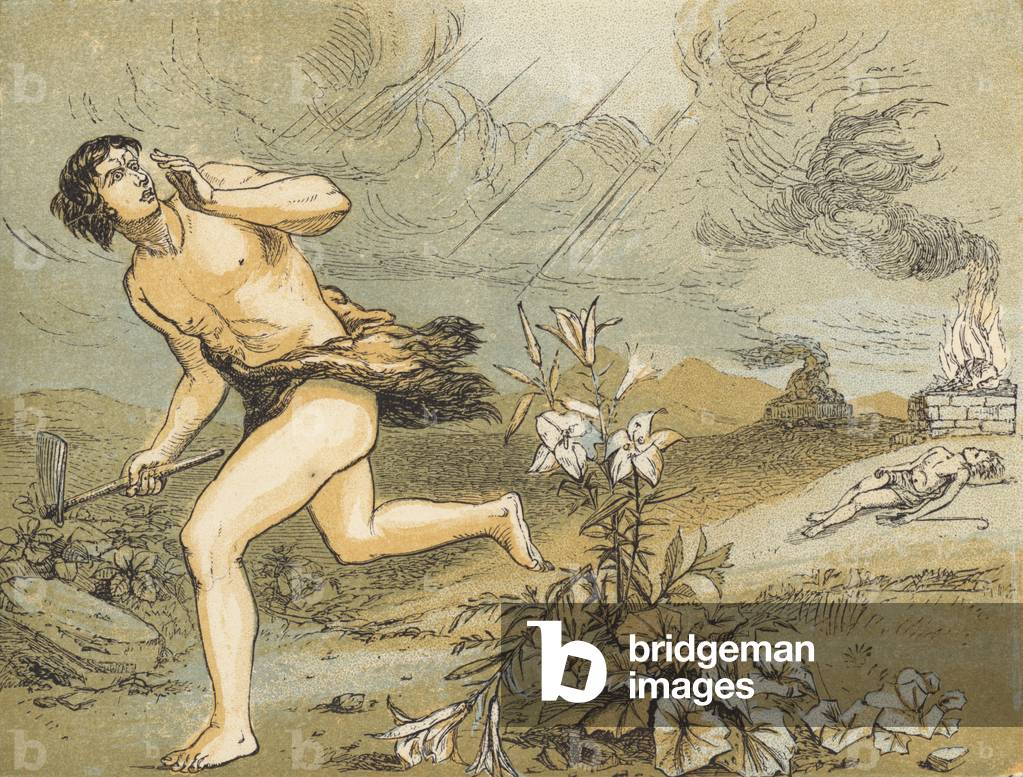 Immagine di Incisione "La morte di Abele (incisione colorata)" di English School
