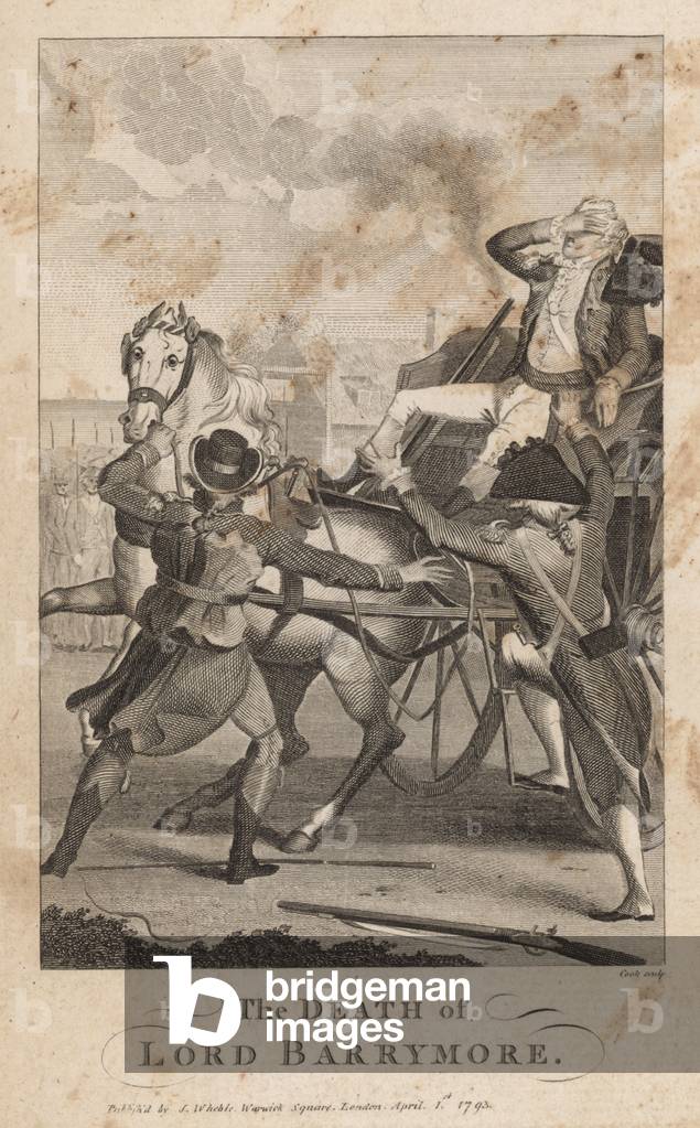 The death of Lord Barrymore (engraving) by English Artist, b/w