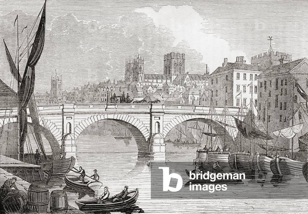 A view of York, North Yorkshire, England in the late 18th century, from Old England: A Pictorial Museum, pub. 