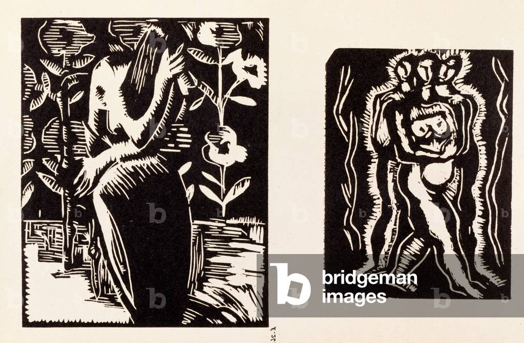 Study, illustration from a volume containing woodcuts by seven artists, published by the Omega Workshops Ltd, 
