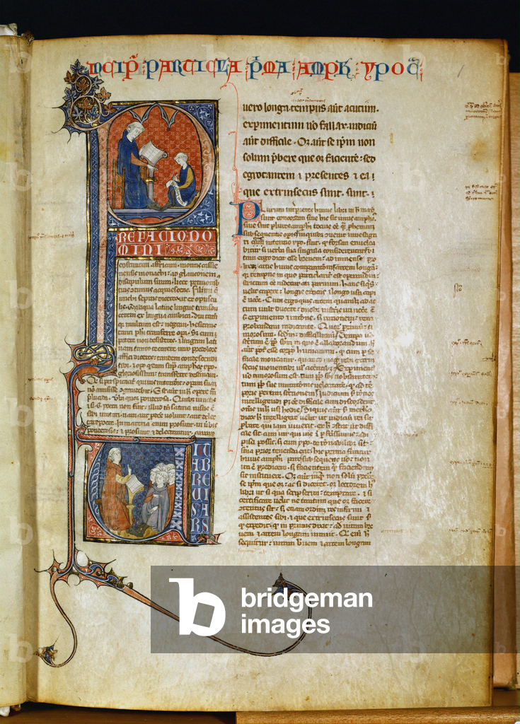 Oben: Constantinus Africanus unterrichtet. Unten:Galenus und seine Schüler, ca. 1306-1470