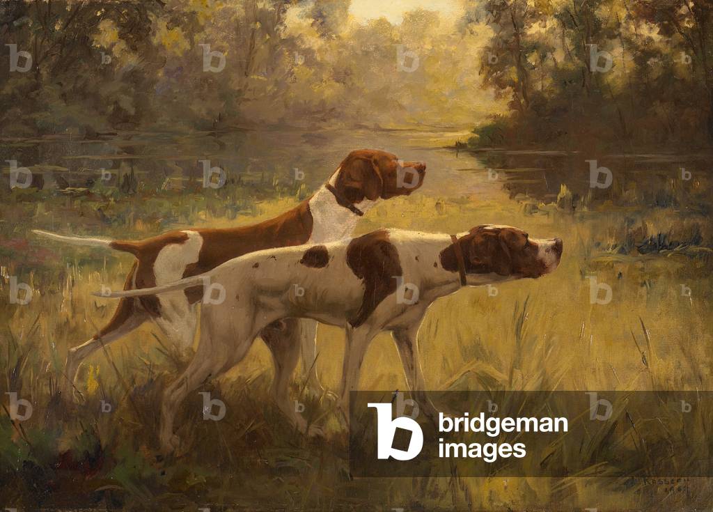 Bild von Gemälde "Beginning the Day", 1909 von Percival Leonard Rosseau, b/w