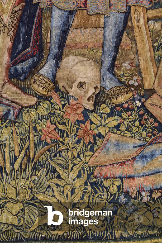 "Flämischer Wandteppich. Serie Die Passion Christi: Kreuzabnahme (Kruisafneming" 1507 von Jan van Roome