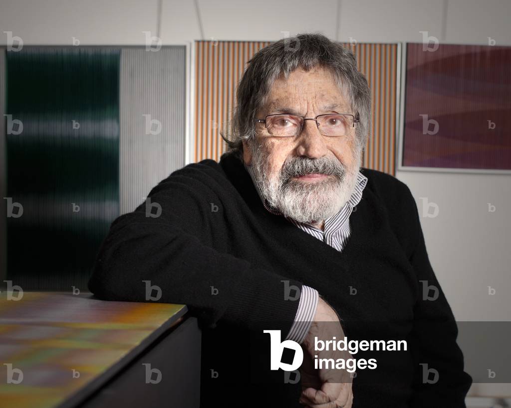 Carlos Cruz-Diez in his artist's studio, 2011