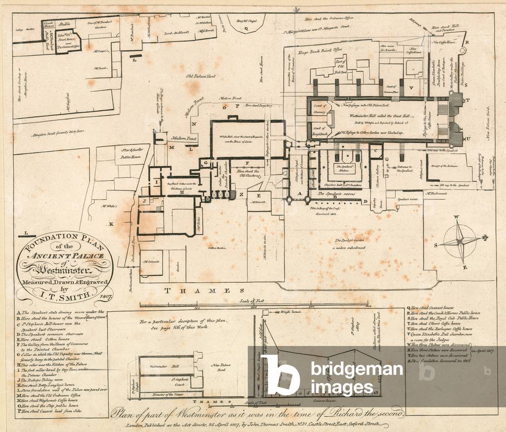 Piano di parte di Westminster come era al tempo di Richard II (incisione)